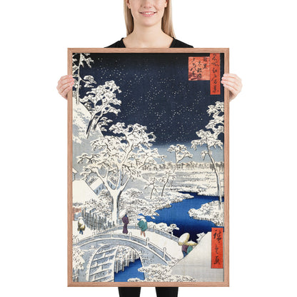Drum bridge at Meguro and Sunset Hill by Utagawa Hiroshige