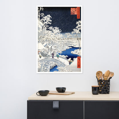Drum bridge at Meguro and Sunset Hill by Utagawa Hiroshige