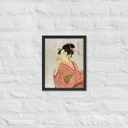 Young Lady Blowing on a Poppin by Kitagawa Utamaro