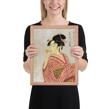Young Lady Blowing on a Poppin by Kitagawa Utamaro