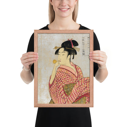 Young Lady Blowing on a Poppin by Kitagawa Utamaro
