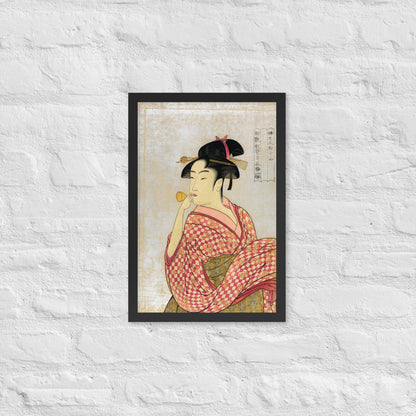 Young Lady Blowing on a Poppin by Kitagawa Utamaro