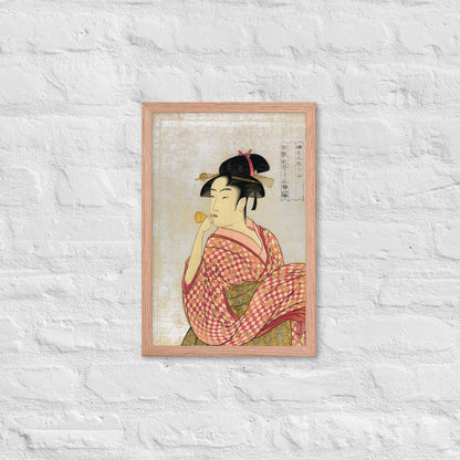 Young Lady Blowing on a Poppin by Kitagawa Utamaro