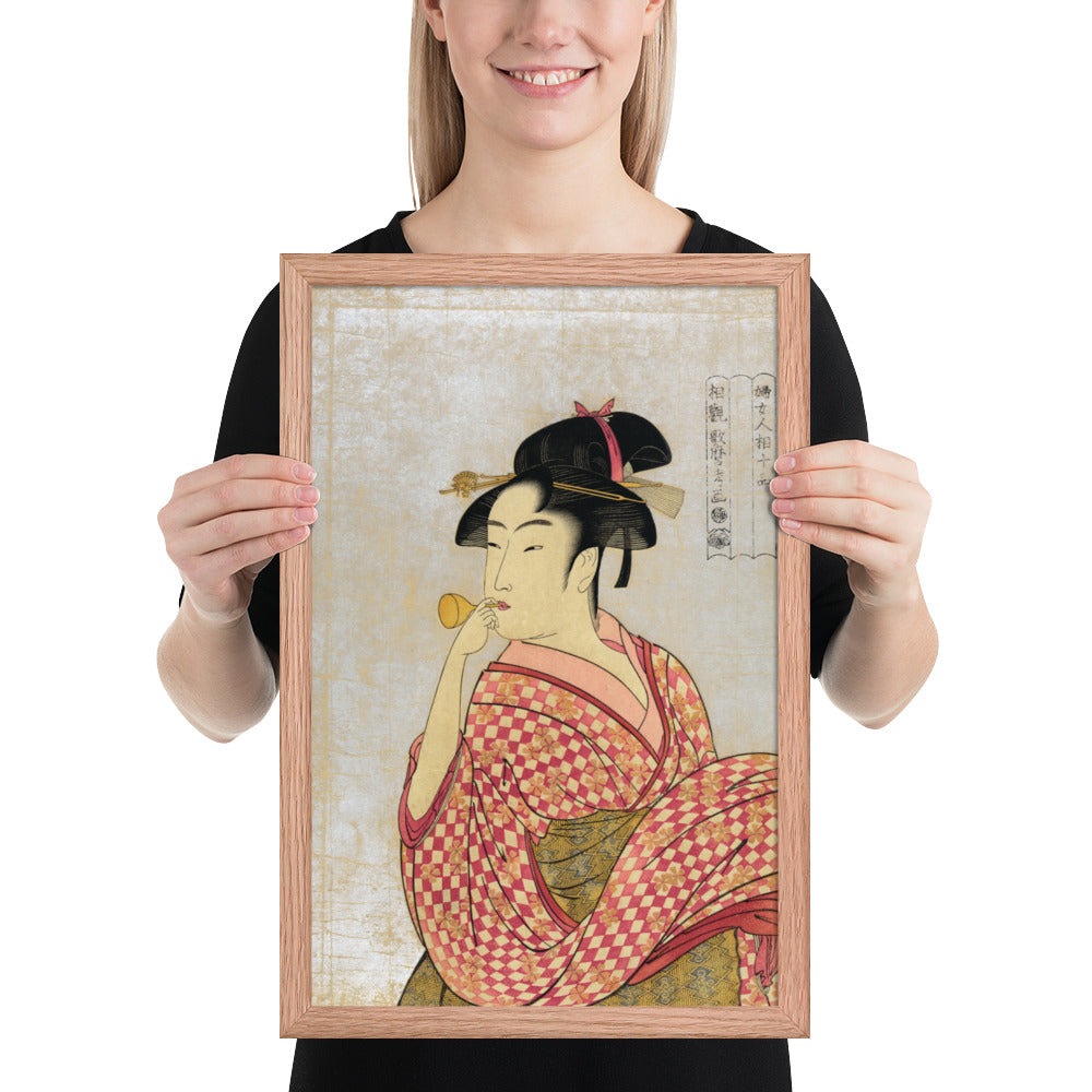 Young Lady Blowing on a Poppin by Kitagawa Utamaro