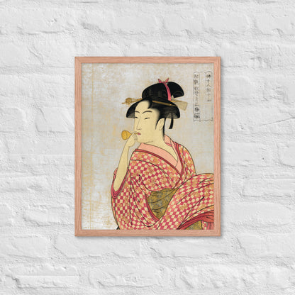 Young Lady Blowing on a Poppin by Kitagawa Utamaro