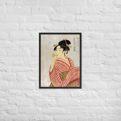 Young Lady Blowing on a Poppin by Kitagawa Utamaro