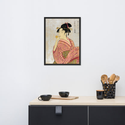Young Lady Blowing on a Poppin by Kitagawa Utamaro