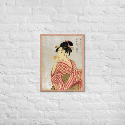 Young Lady Blowing on a Poppin by Kitagawa Utamaro