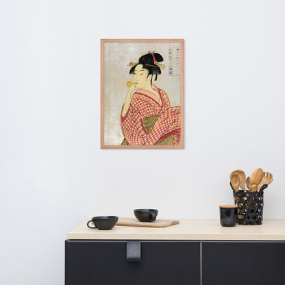 Young Lady Blowing on a Poppin by Kitagawa Utamaro
