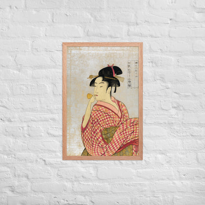 Young Lady Blowing on a Poppin by Kitagawa Utamaro
