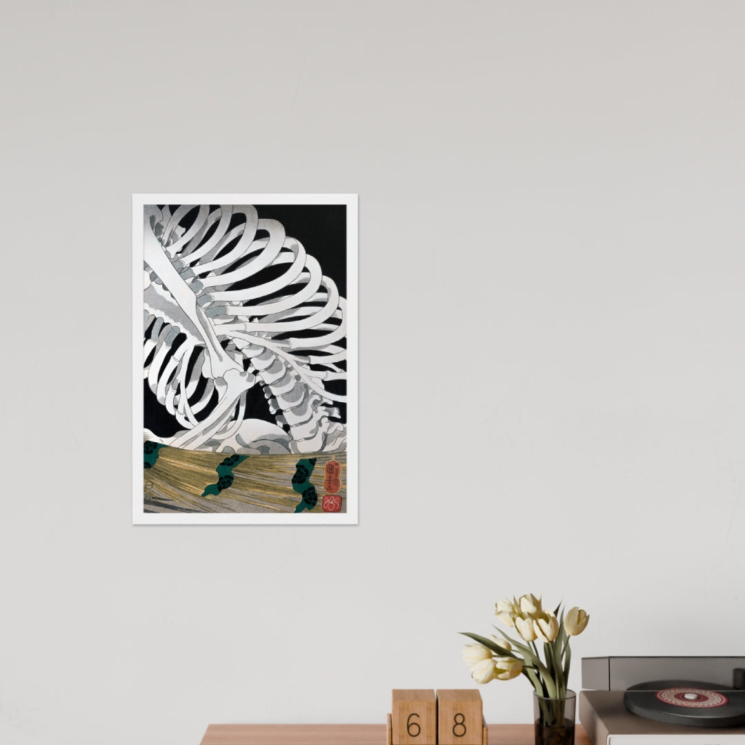 Mitsukuni Defying the Skeleton Specter III by Utagawa Kuniyoshi