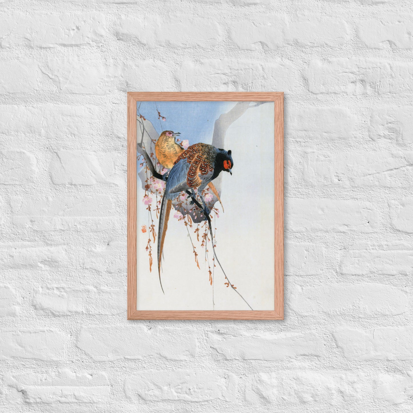 Pheasant Couple and Plum Blossom by Ohara Koson