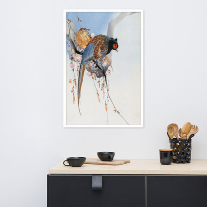 Pheasant Couple and Plum Blossom by Ohara Koson