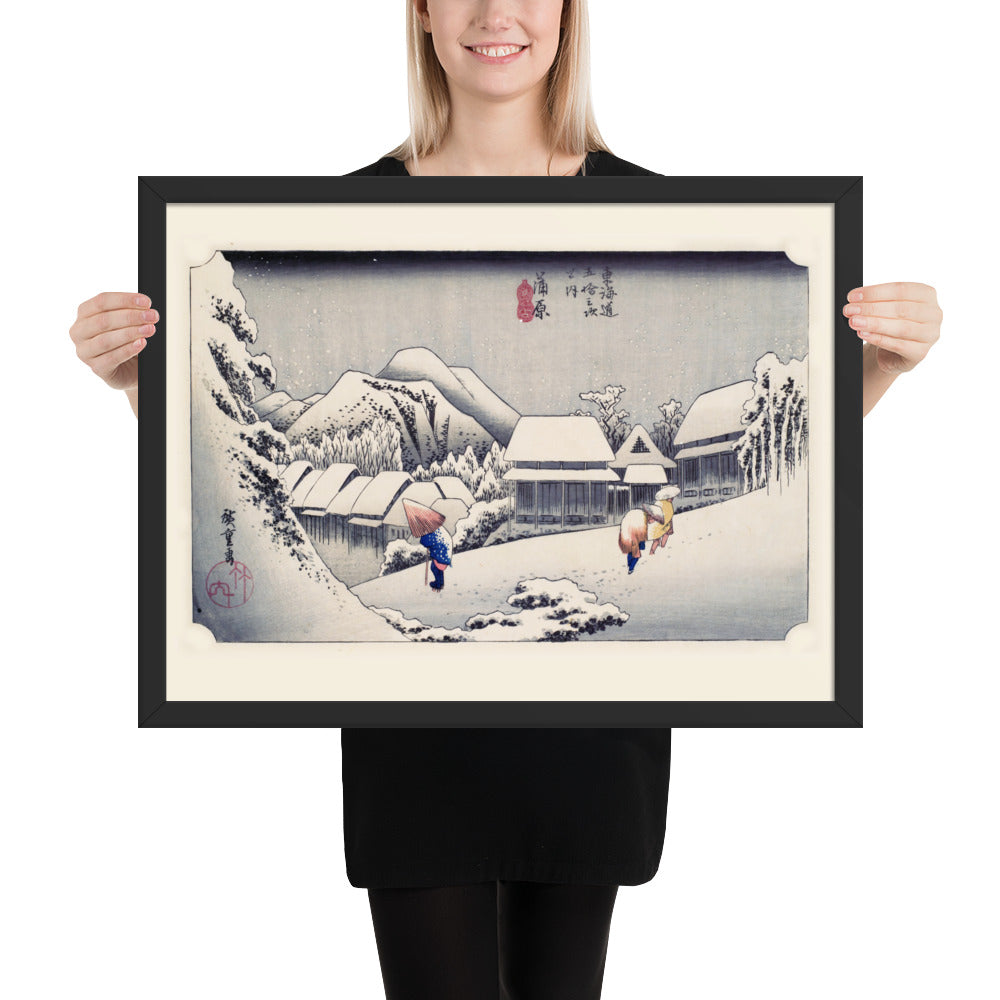 Evening Snow at Kanbara by Utagawa Hiroshige