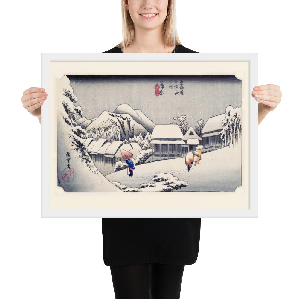 Evening Snow at Kanbara by Utagawa Hiroshige