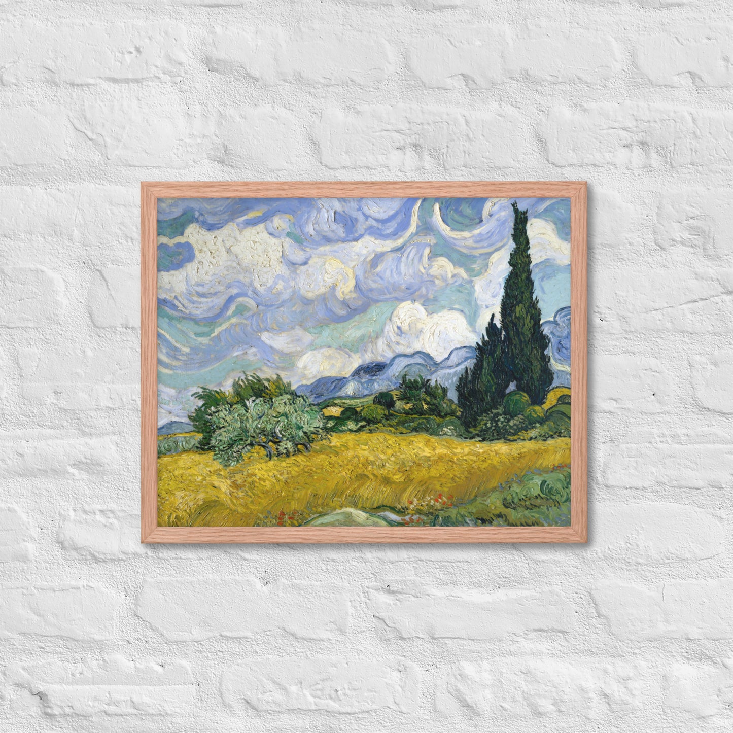 Wheat Fields with Cypresses by Vincent van Gogh