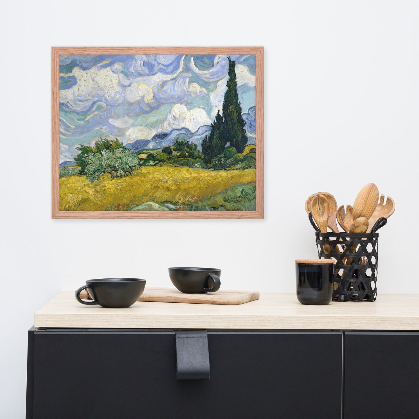 Wheat Fields with Cypresses by Vincent van Gogh