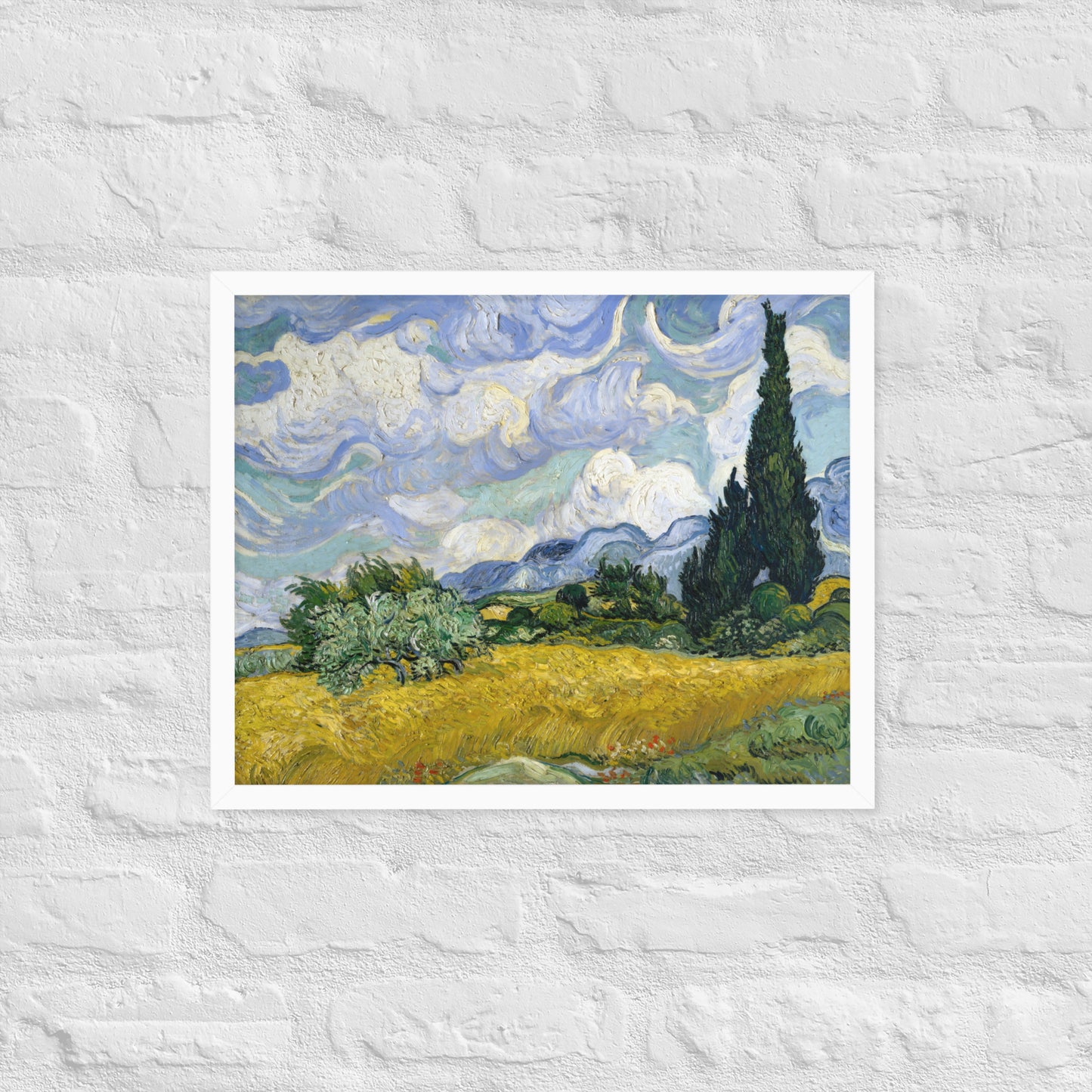 Wheat Fields with Cypresses by Vincent van Gogh