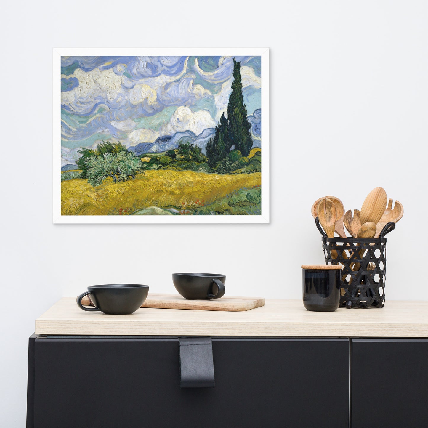 Wheat Fields with Cypresses by Vincent van Gogh