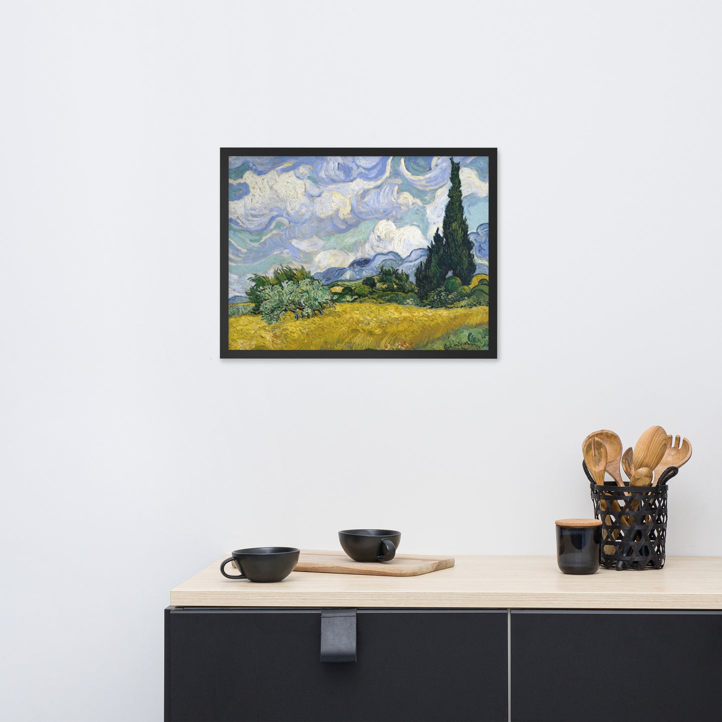 Wheat Fields with Cypresses by Vincent van Gogh