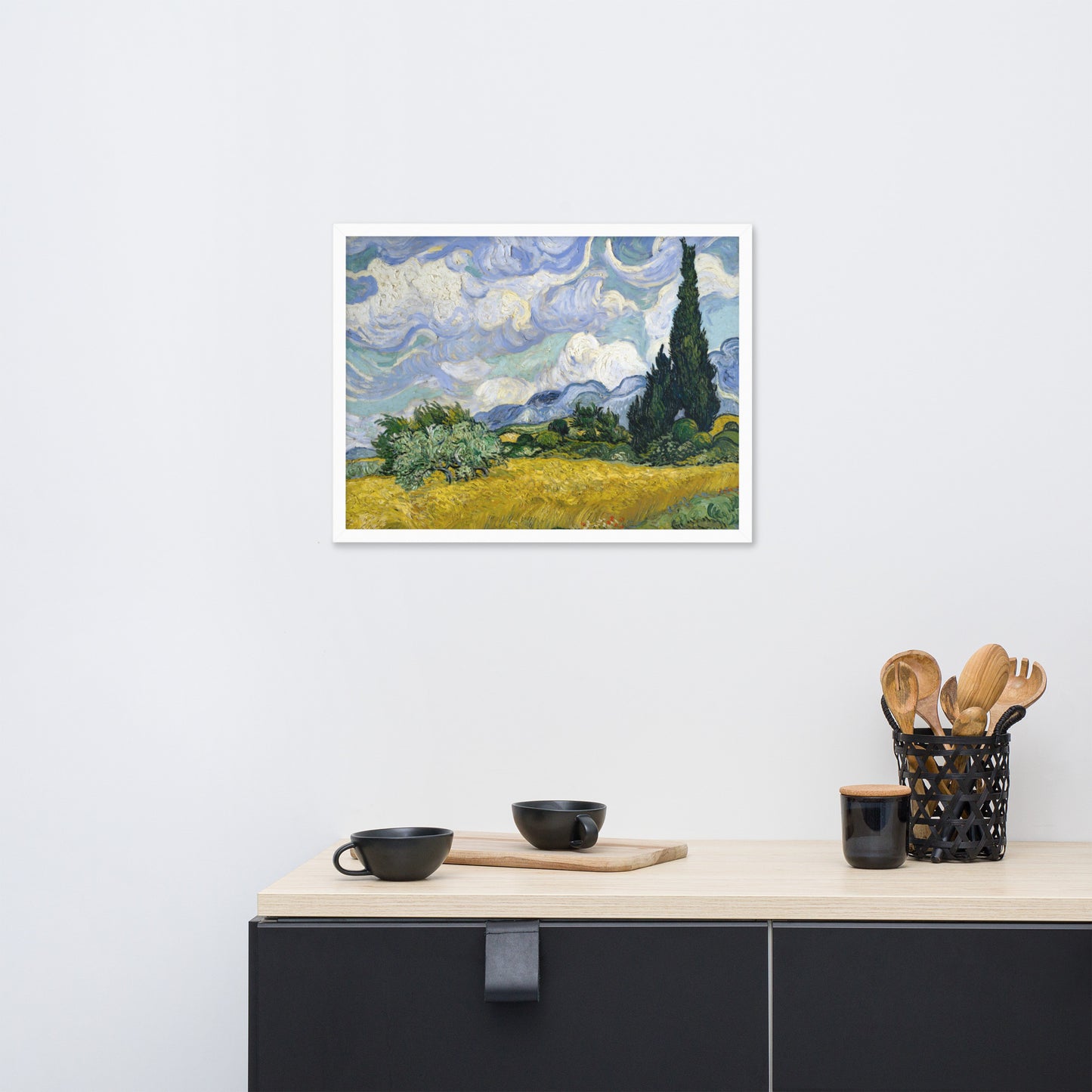 Wheat Fields with Cypresses by Vincent van Gogh