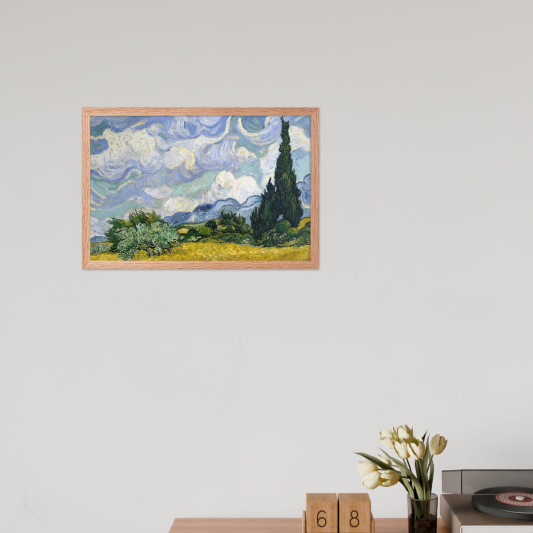 Wheat Fields with Cypresses by Vincent van Gogh