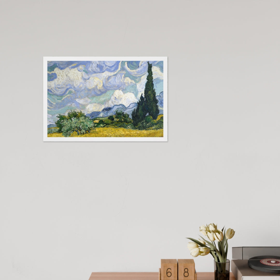Wheat Fields with Cypresses by Vincent van Gogh