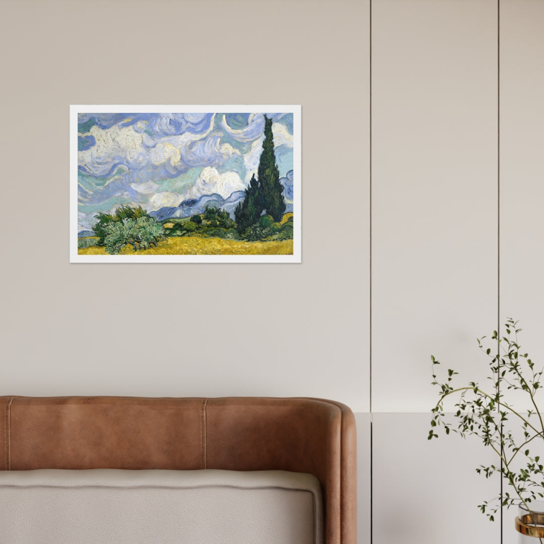 Wheat Fields with Cypresses by Vincent van Gogh
