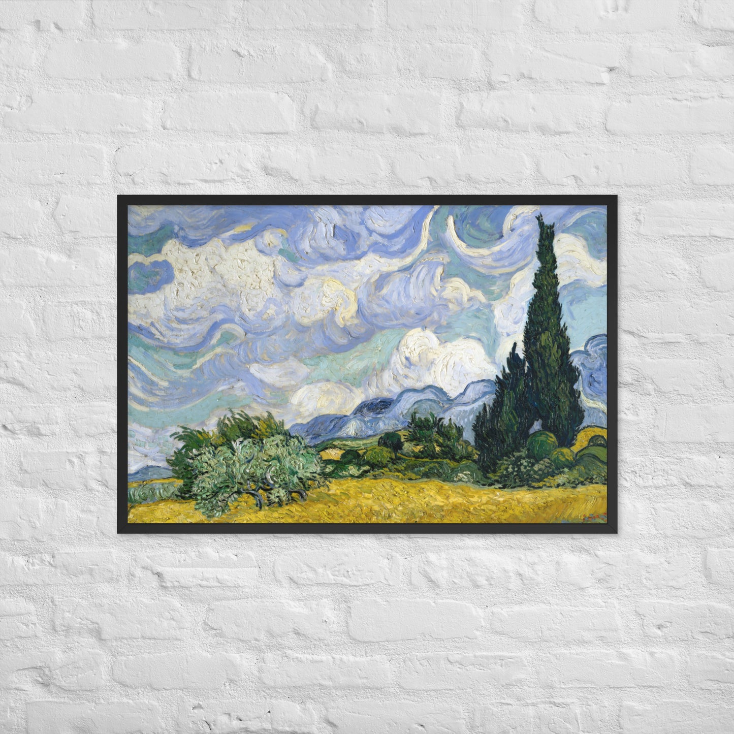 Wheat Fields with Cypresses by Vincent van Gogh