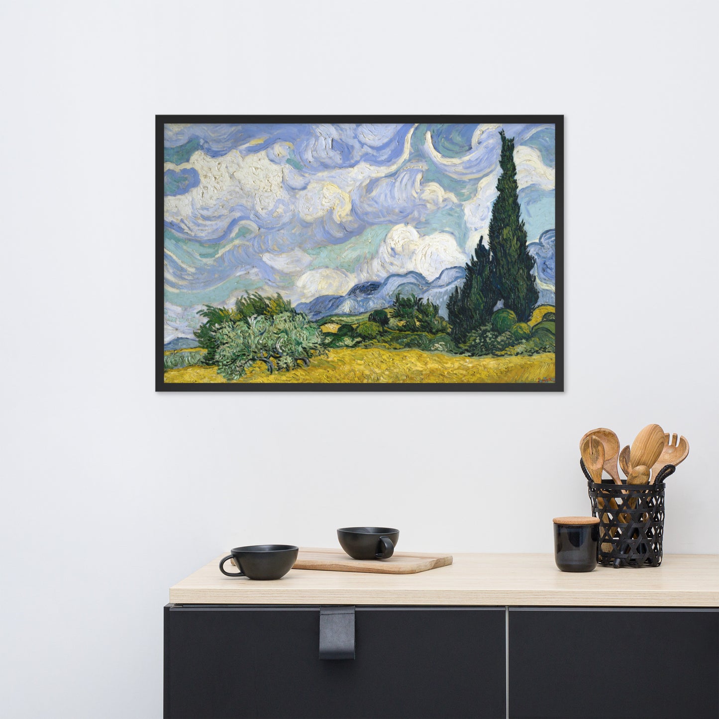 Wheat Fields with Cypresses by Vincent van Gogh