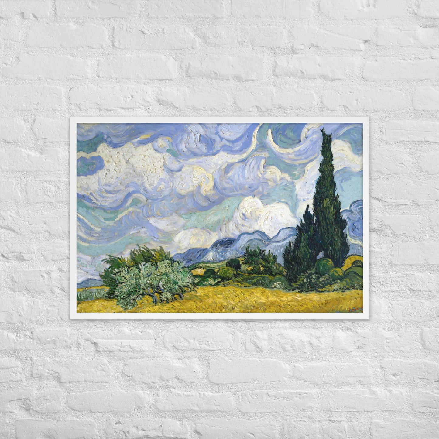 Wheat Fields with Cypresses by Vincent van Gogh