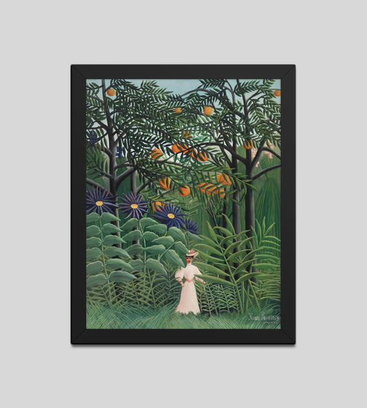 Woman Walking in an Exotic Forest by Henri Rousseau