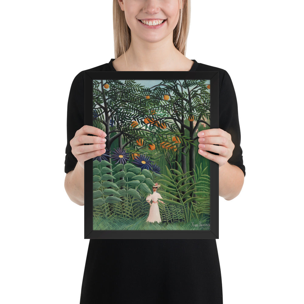 Woman Walking in an Exotic Forest by Henri Rousseau