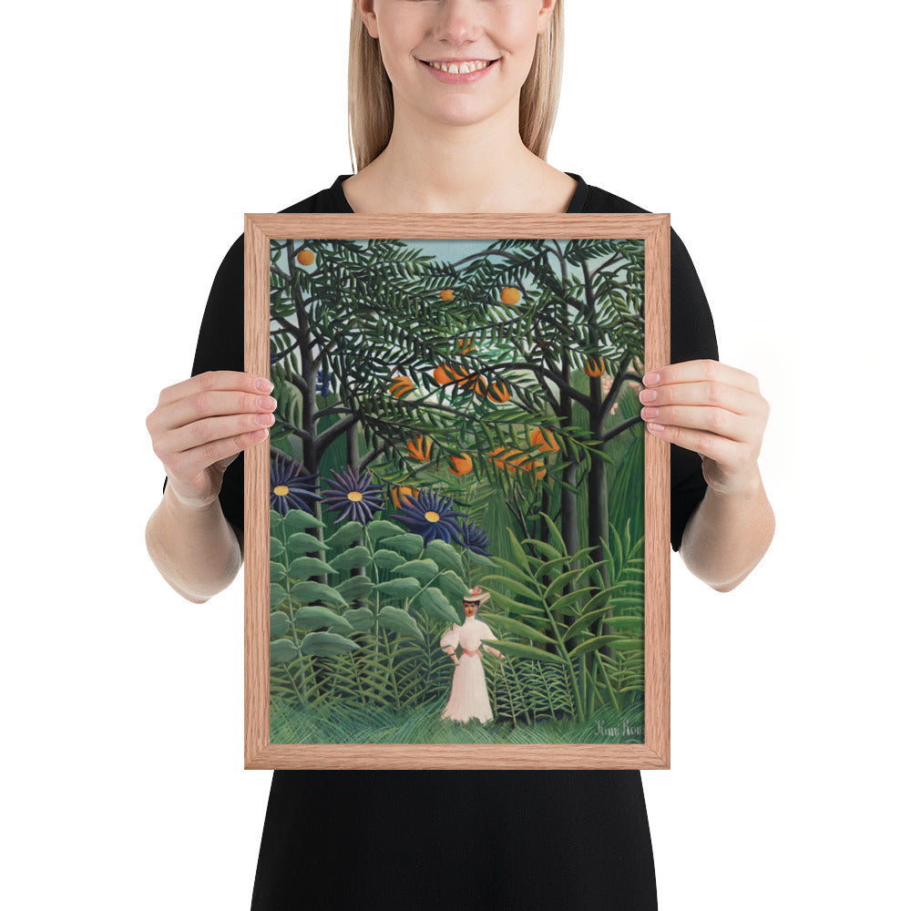Woman Walking in an Exotic Forest by Henri Rousseau