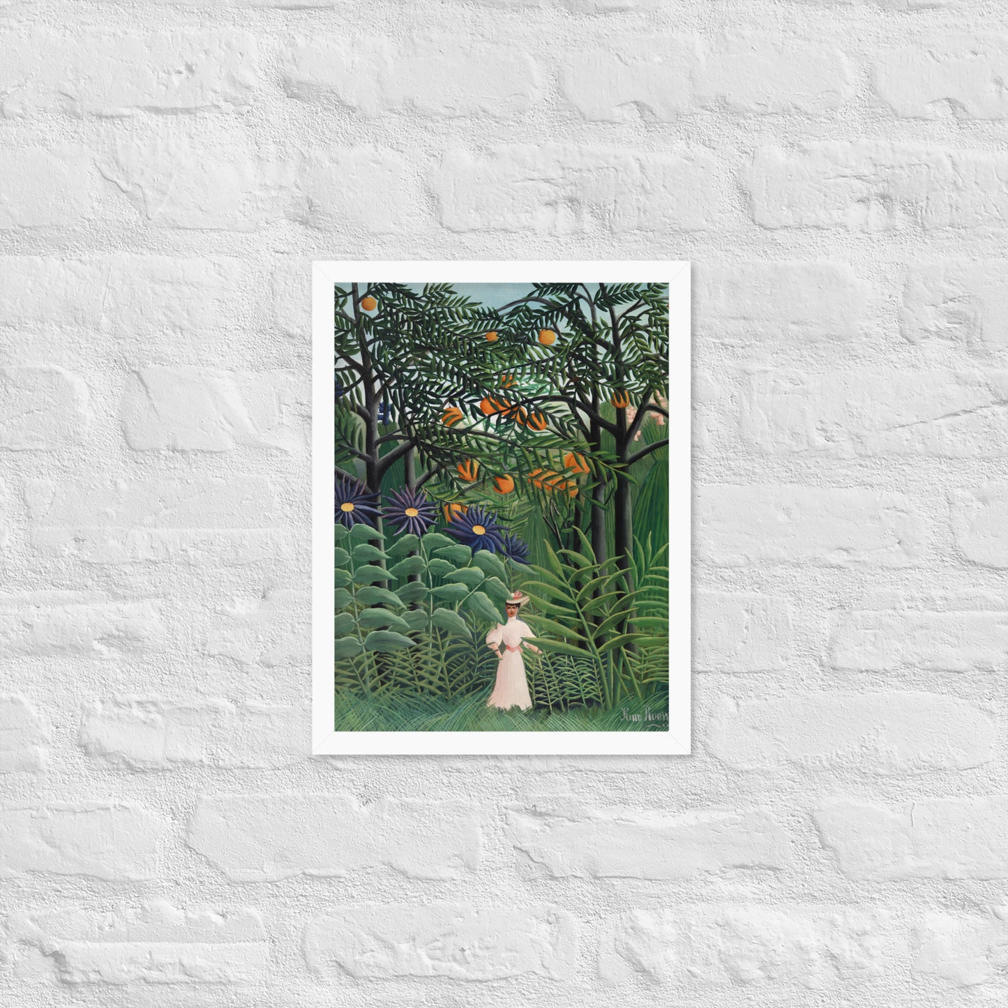 Woman Walking in an Exotic Forest by Henri Rousseau