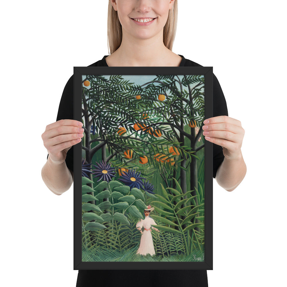 Woman Walking in an Exotic Forest by Henri Rousseau