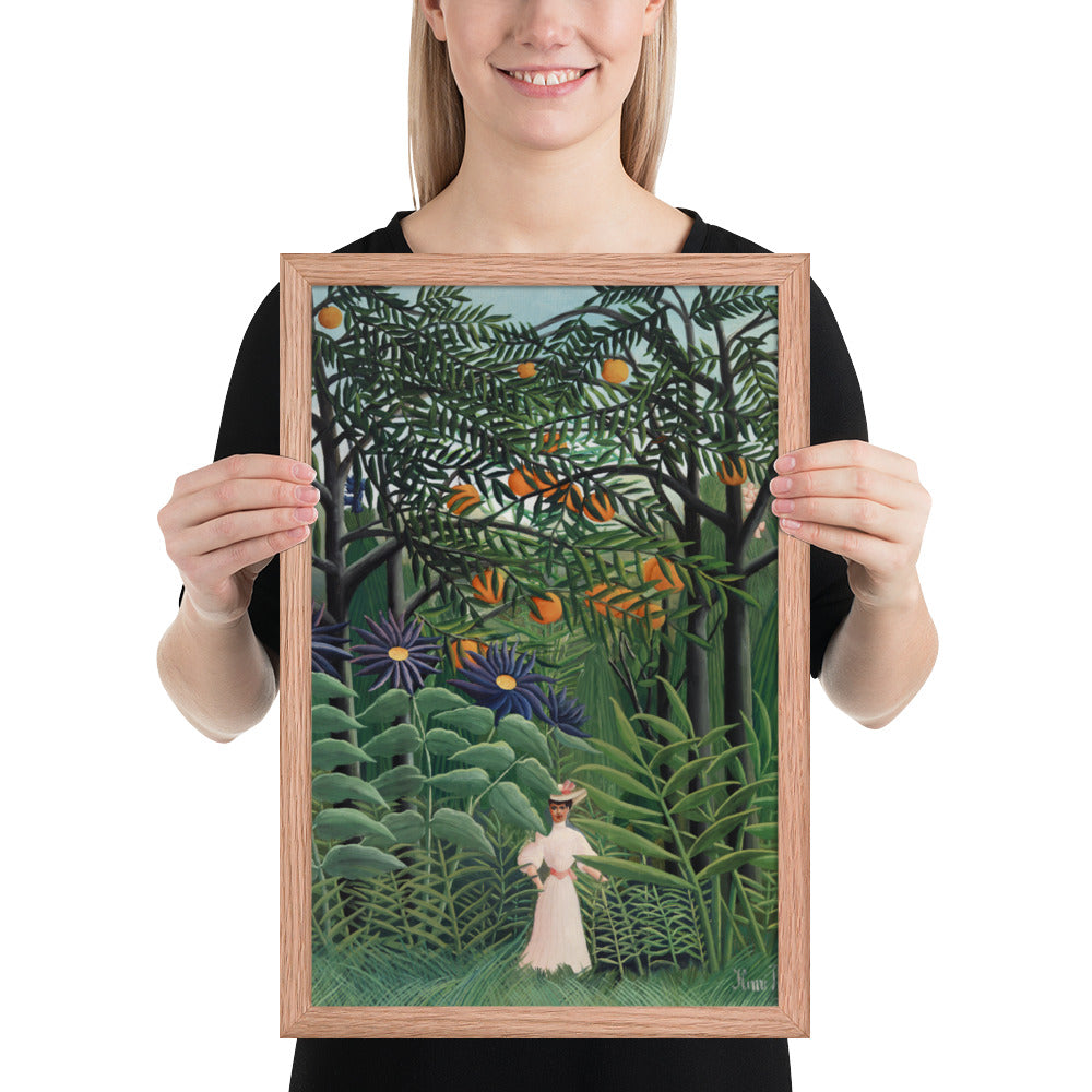 Woman Walking in an Exotic Forest by Henri Rousseau