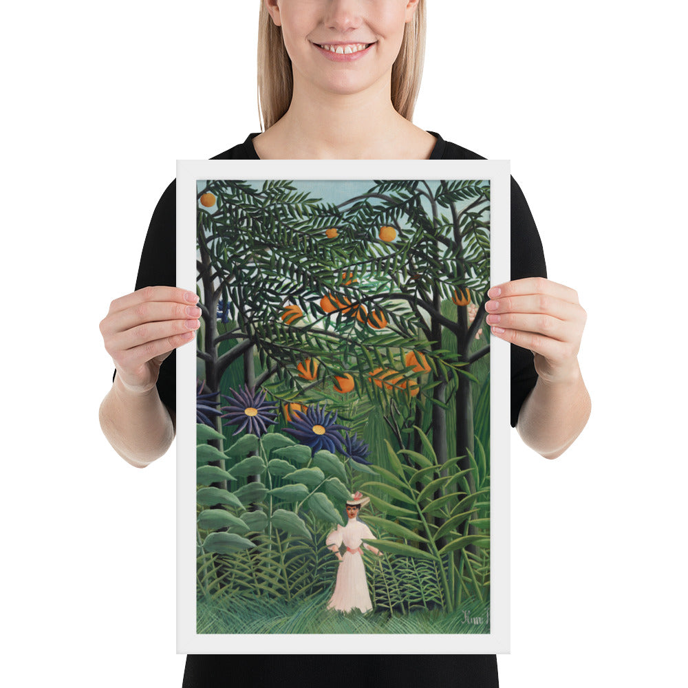 Woman Walking in an Exotic Forest by Henri Rousseau