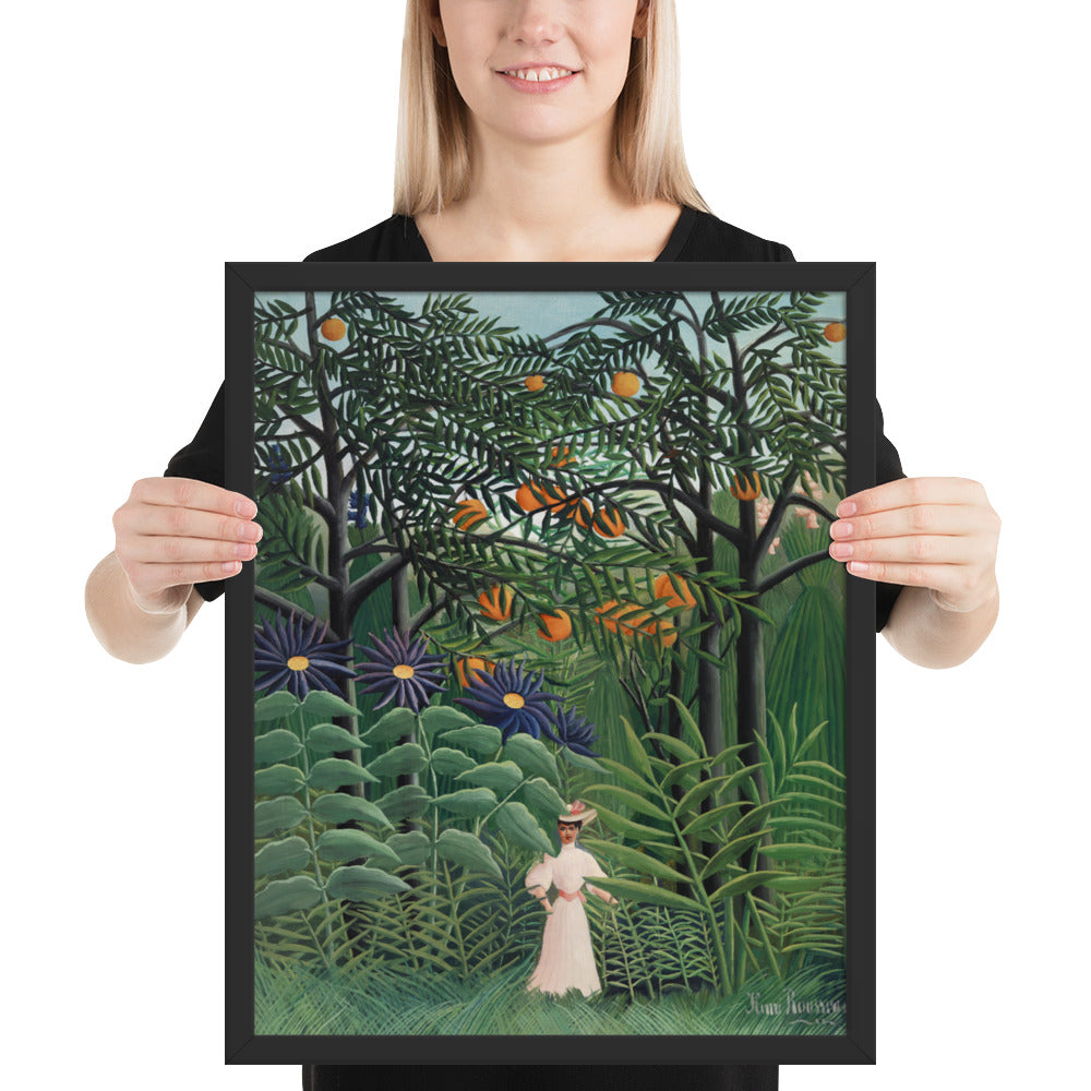 Woman Walking in an Exotic Forest by Henri Rousseau
