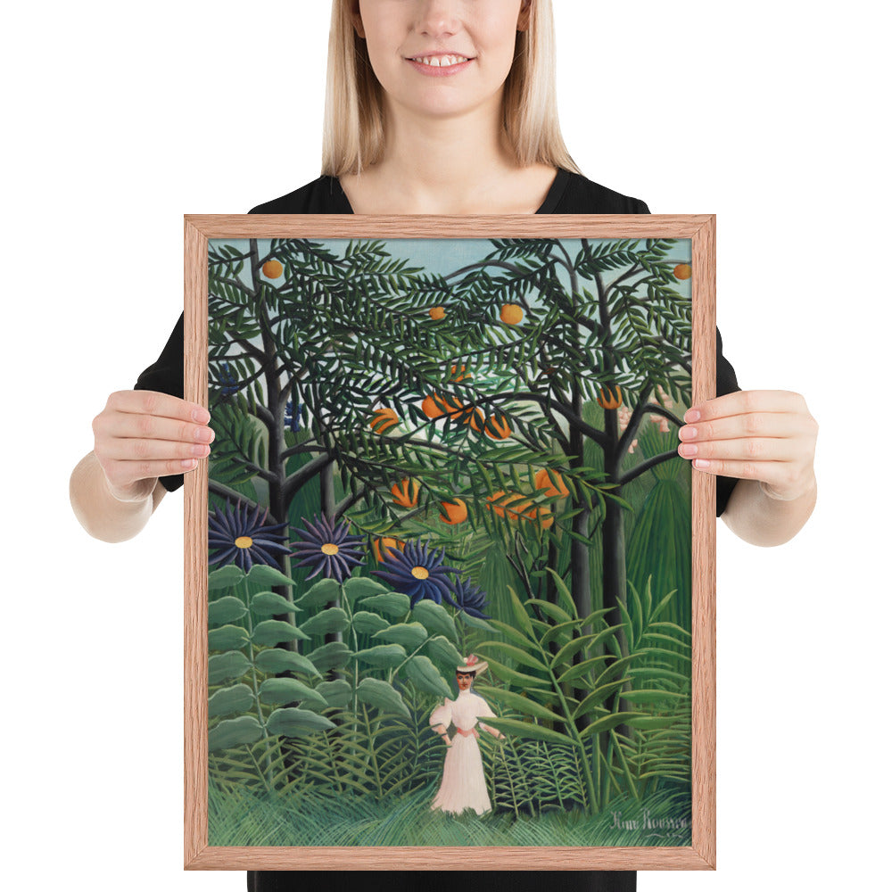 Woman Walking in an Exotic Forest by Henri Rousseau