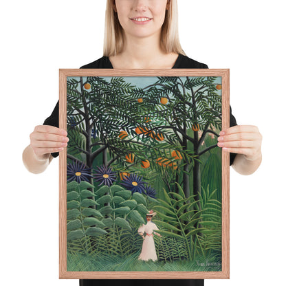 Woman Walking in an Exotic Forest by Henri Rousseau