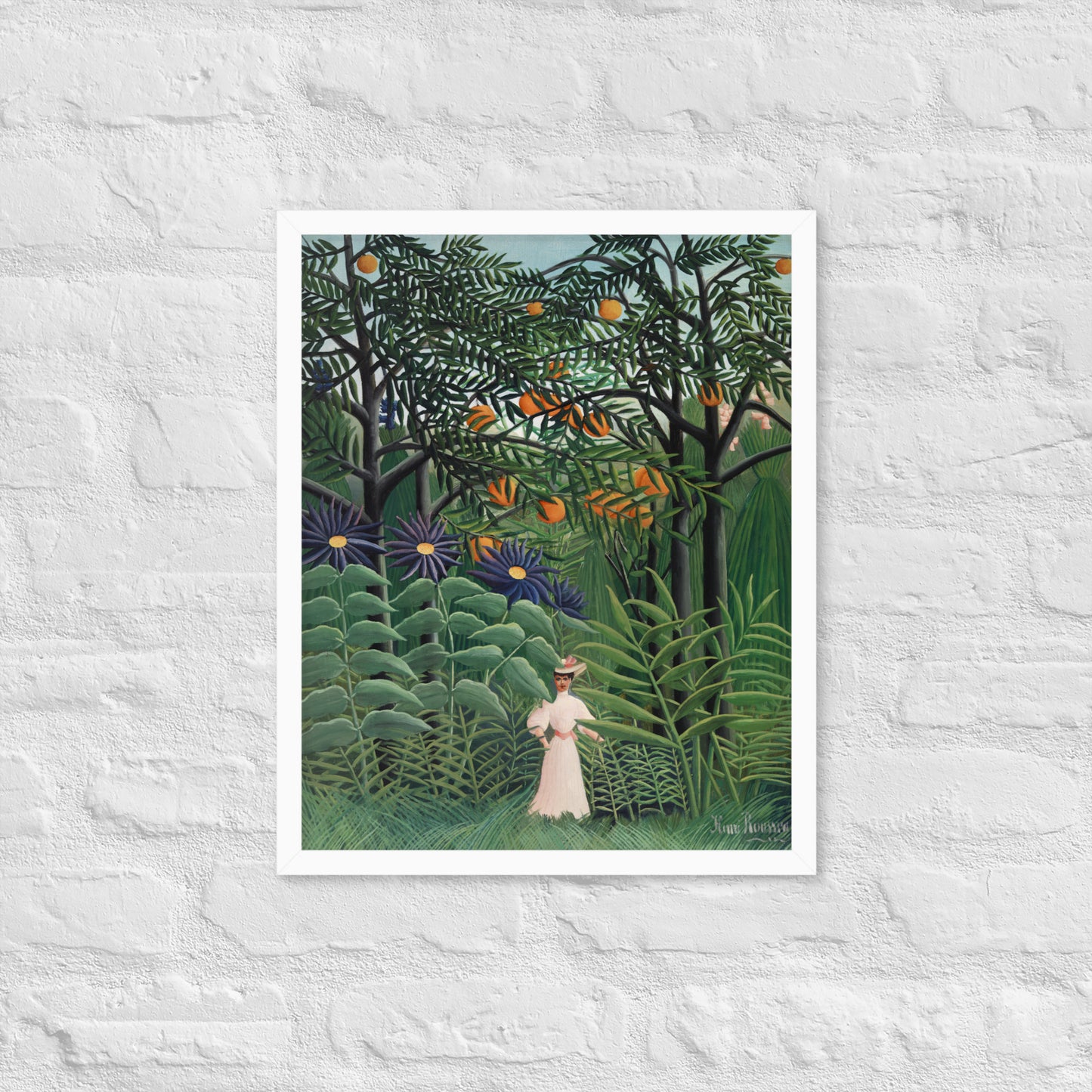 Woman Walking in an Exotic Forest by Henri Rousseau