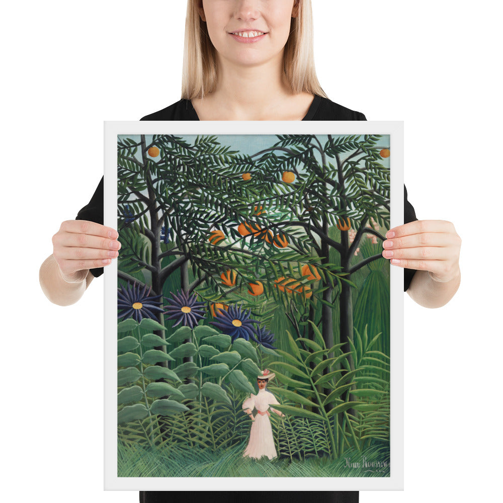 Woman Walking in an Exotic Forest by Henri Rousseau