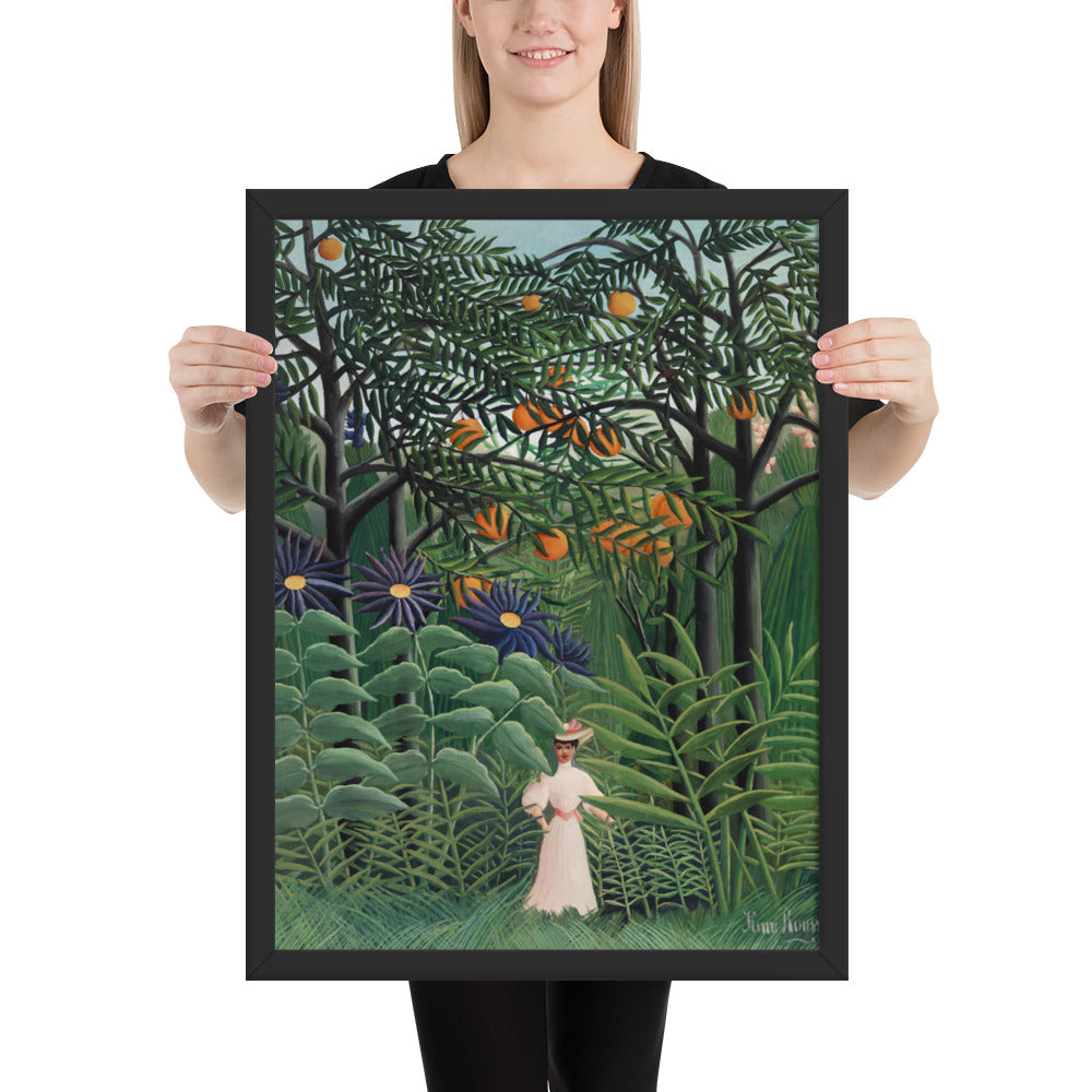 Woman Walking in an Exotic Forest by Henri Rousseau