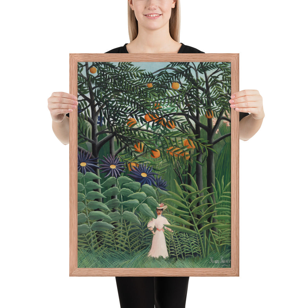 Woman Walking in an Exotic Forest by Henri Rousseau