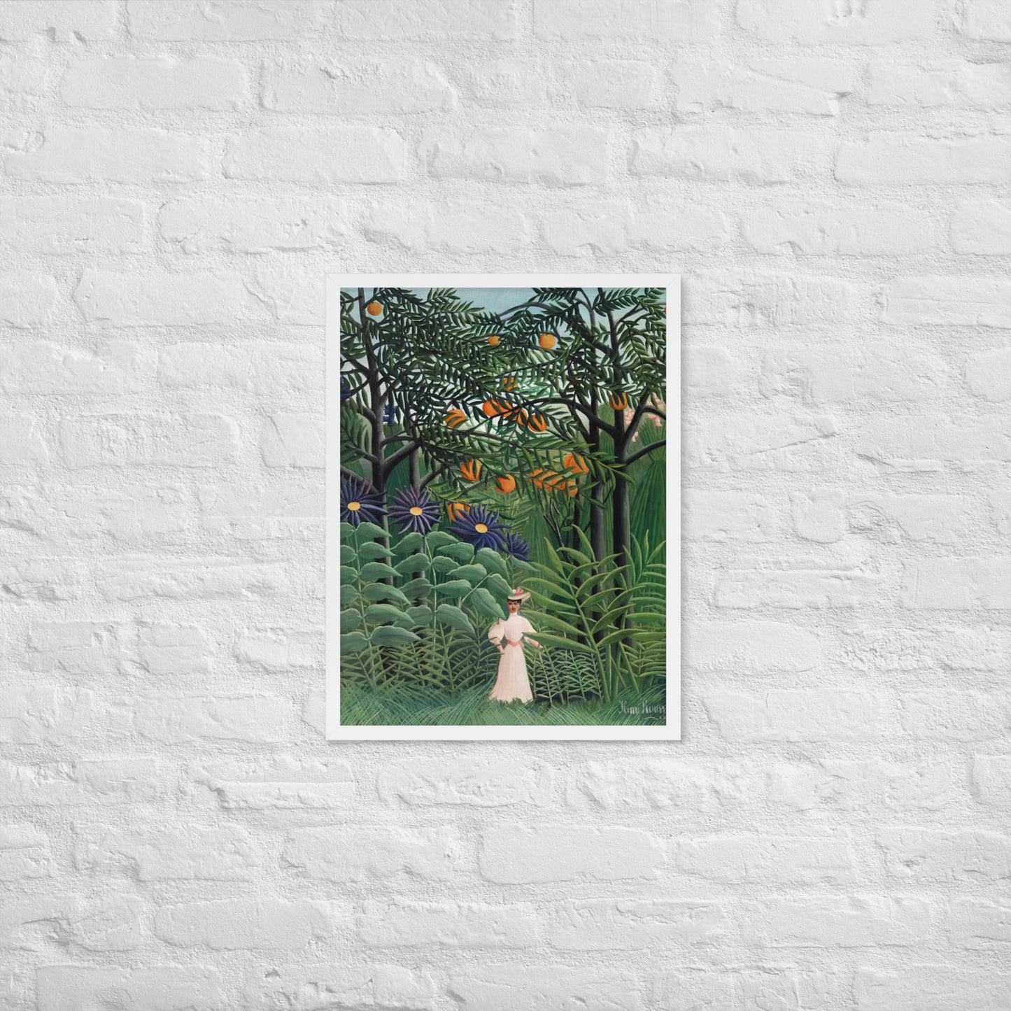Woman Walking in an Exotic Forest by Henri Rousseau