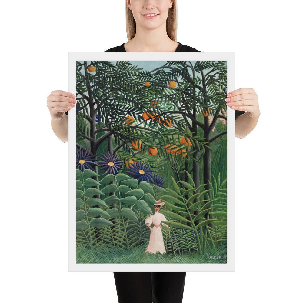 Woman Walking in an Exotic Forest by Henri Rousseau