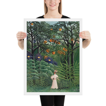 Woman Walking in an Exotic Forest by Henri Rousseau