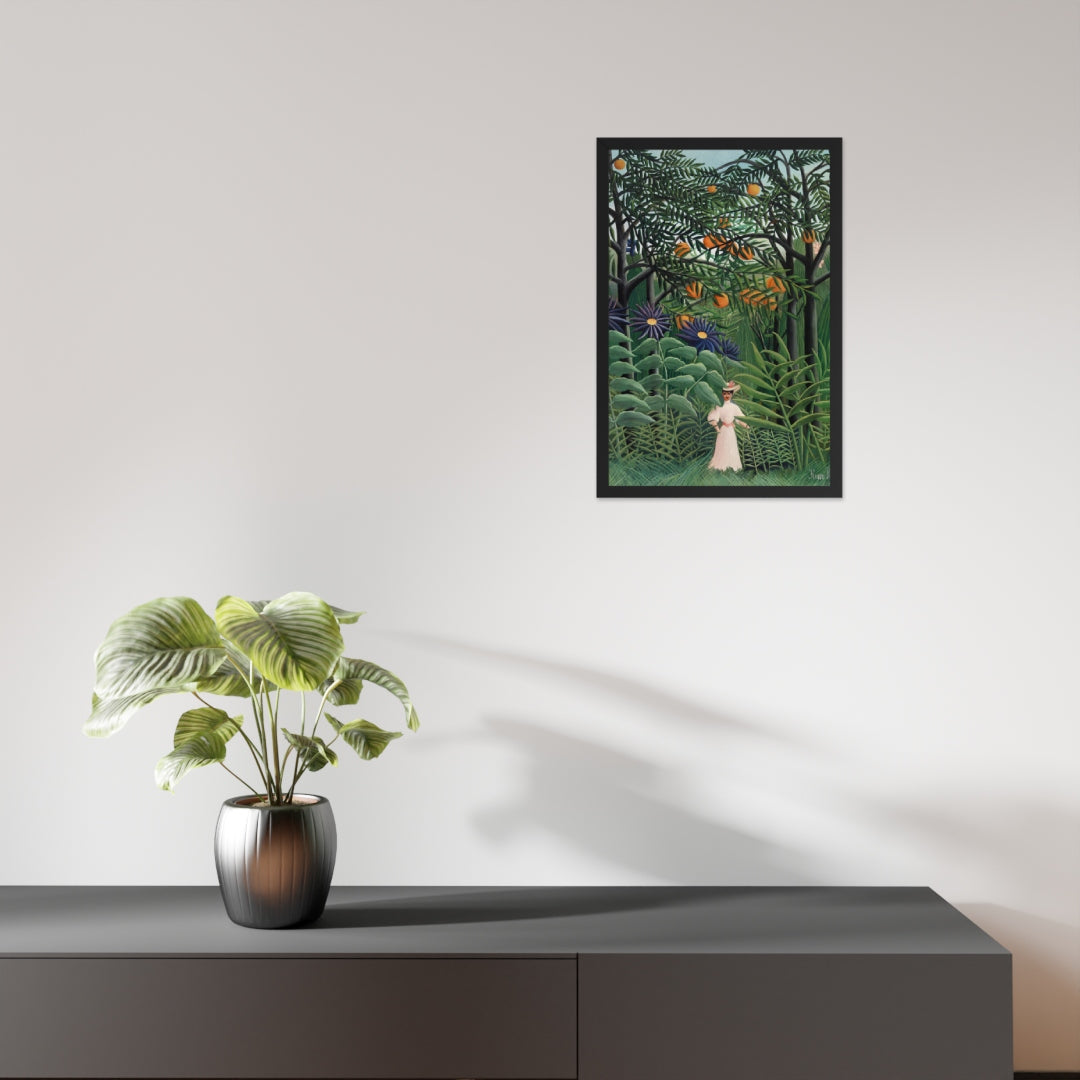 Woman Walking in an Exotic Forest by Henri Rousseau