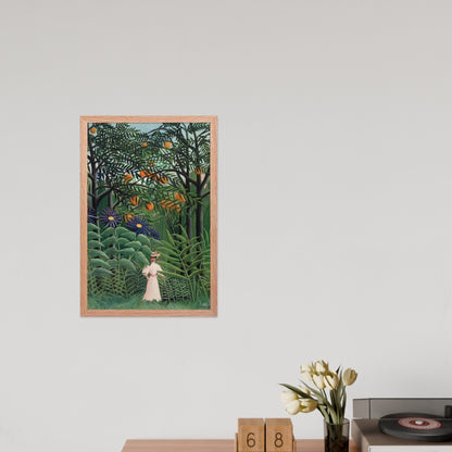 Woman Walking in an Exotic Forest by Henri Rousseau